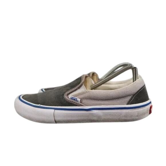 Vans Shoes Mens 7 Sneaker OG Slip On 59 Suede Canvas Skate Casual Ultracush Gray - Picture 3 of 14